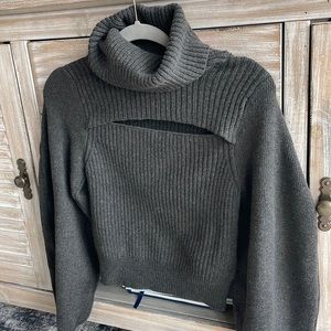 Free People Grey Cowl Neck Sweater